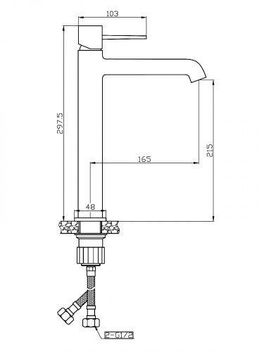 Смеситель для раковины Orange Karl M05-121b черный фото 2