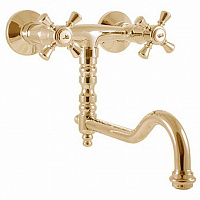 MK301.5/29Z MORAVA RETRO - смеситель кухонный настенный, ЦВЕТ ЗОЛОТО RAV Slezak