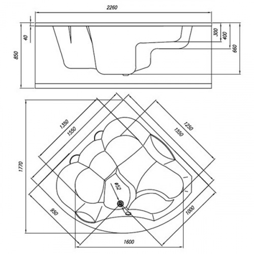 Ванна акриловая Kolpa San Gaia 160х160 L/R фото 3
