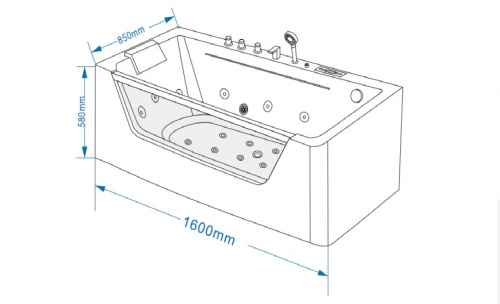 Ванна гидромассажная Grossman  GR-16085(85x160x58) GROSSMAN 1 место фото 8