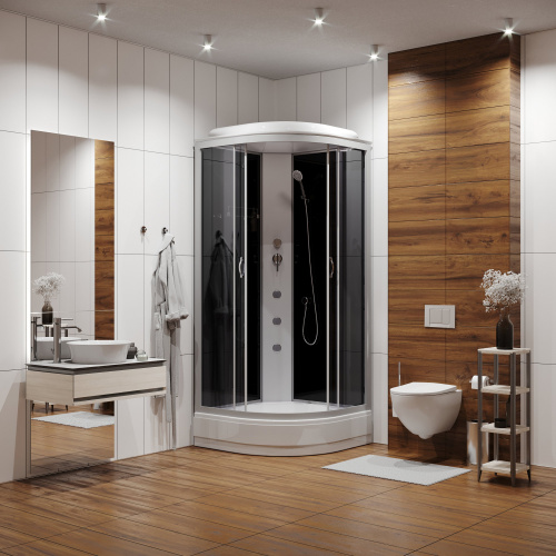 Душевая кабина Niagara NG-3502-14G (1000х1000х2150) низкий поддон(26см) ГИДРОМАССАЖ стекло ТОНИРОВАННОЕ 4 места фото 3