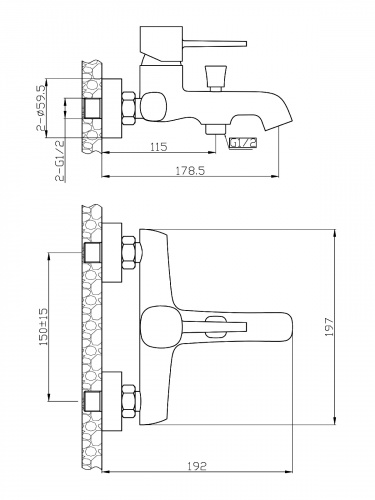 Смеситель для ванны/душа Orange Karl M05-100w белый фото 2
