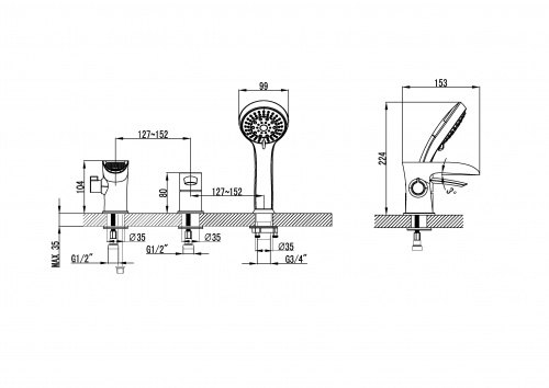 Смеситель для ванны Lemark Atlantiss (LM3245C) фото 4