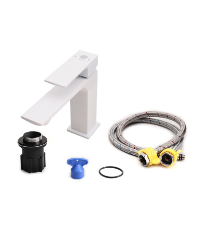 Смеситель для раковины Orange Lutz M04-021w белый фото 7