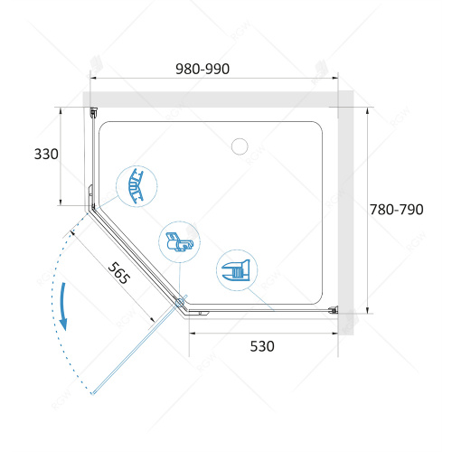 Душевой уголок RGW PA-91 Прозрачное 800x1000 фото 3