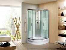 МОНОМАХ Б/К  90/24 С МЗ Душевая кабина, б/крыши, 900*900*210, полукруг