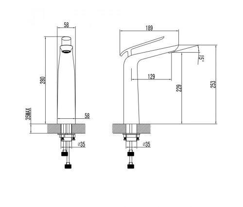 Смеситель для умывальника Lemark Меланж высокий, монолитный, хром/белый (LM4909CW) фото 3