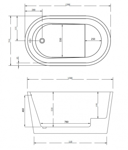 Акриловая ванна ABBER AB9277 фото 6