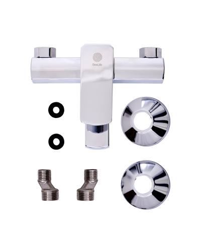 OneLife P06-100cr полимерный смеситель для ванны/душа, хром фото 7