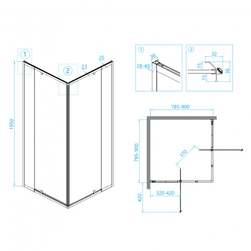 Душевой уголок RGW PA-38 Прозрачное 800x800 фото 3