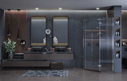 Душевое ограждение Ambassador Diamond 12011111R (900x900x2000), 1 место фото 3