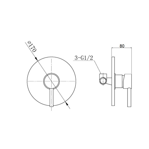Смеситель для душа Agger Zest A0740000 с внутренней частью фото 2