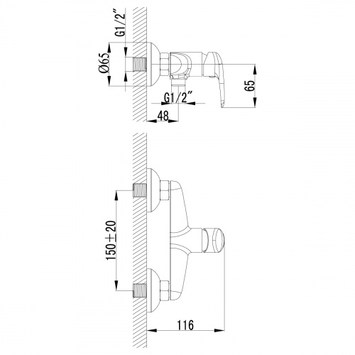 Смеситель гигиенический душ Lemark Pramen (LM3318C) фото 2