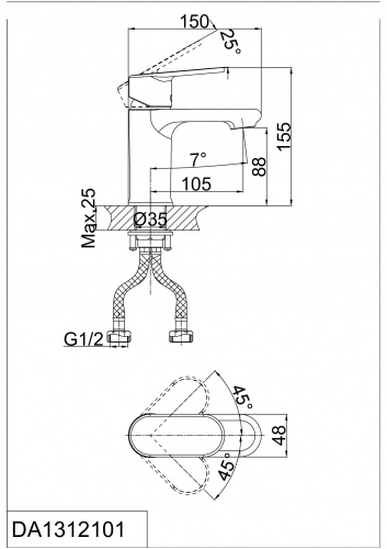 Смеситель для раковины D&K Rhein Speyer (DA1312101) фото 7