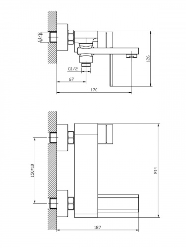 Смеситель для ванны/душа Orange Splito M36-100cr фото 6