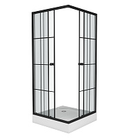 Душевой уголок NG- 0180-14 (800х800х1950) низкий поддон(14см), стекло прозрачное, 2 места