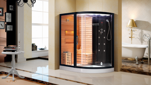 Комбинированная сауна 2в1 Ceruttispa LUGANO Nero-L Black 1800x1100x2230 фото 6