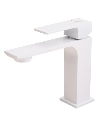 Смеситель для раковины Orange Lutz M04-021w белый фото 5