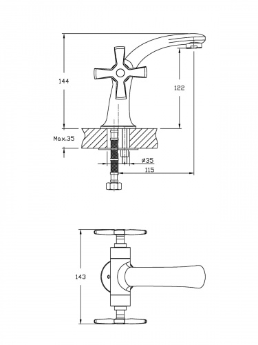 Смеситель для раковины Orange Kristi M33-021cr фото 2