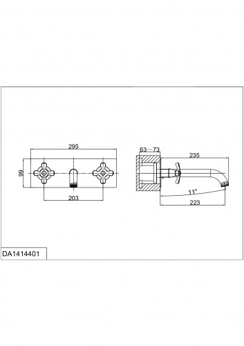 Смеситель для раковины встраиваемый D&K Hessen Lorsch (DA1414401) фото 2