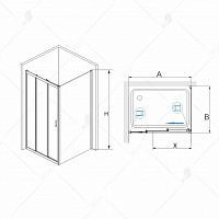 Душевой уголок RGW PA-73 P (PA-13 + 2Z-050-2) Прозрачное 1800x800