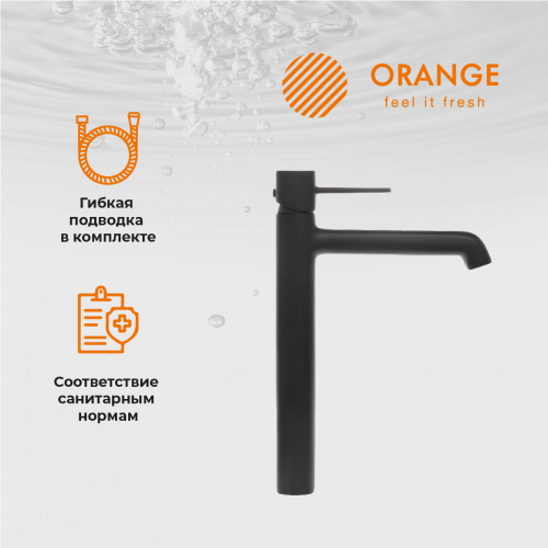 Смеситель для раковины Orange Karl M05-121b черный фото 10