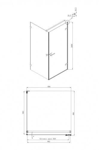Душевое ограждение Ambassador Abner 10011101R (900x900x2000), 1 место фото 10