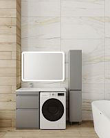 Тумба напольная STYLE LINE "Даллас 115" Люкс Плюс серая с раковиной Даллас 1150*480 левый
