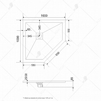 Душевой поддон трапеция RGW ST/T-G Графит 1000x1000