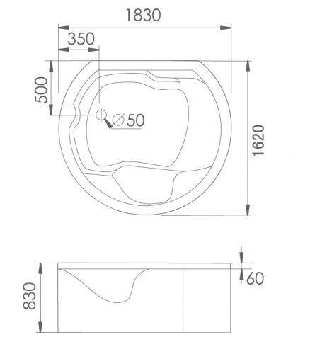 Акриловая ванна Gemy G9063 K фото 5
