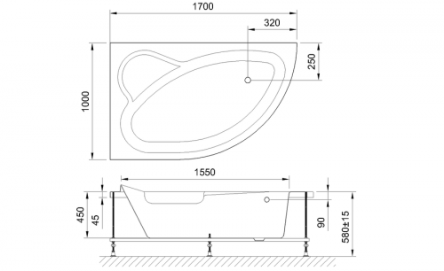 Акриловая ванна Royal Bath  ALPINE RB819102 170x100x58L фото 2