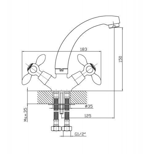 Смеситель для раковины Agger Retro A1901100 фото 2