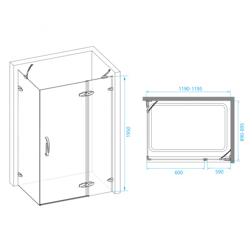 Душевой уголок RGW SA-41 Прозрачное 900x1200 фото 7