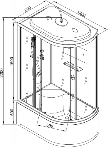 Душевая кабина AvaCan D120S LED L фото 12