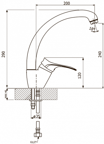 Смеситель Florentina «FL-03»  фото 2
