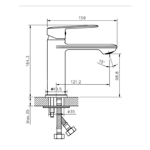 Смеситель для раковины Agger Clean A2402100 фото 2