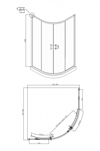 Душевое ограждение Ambassador Kingston 14011104 (900x900x2000), 1 место фото 9