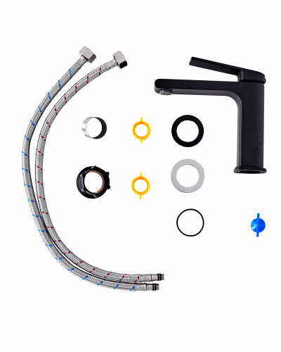 Orange GAUSS M30-021b однозахватный смеситель для раковины, черный фото 9