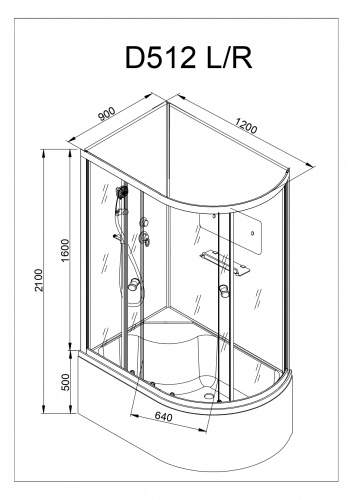 Душевая кабина AvaCan D512 L фото 14
