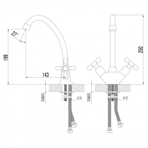 Смеситель для кухонной мойки Lemark Benefit (LM2504C) фото 3