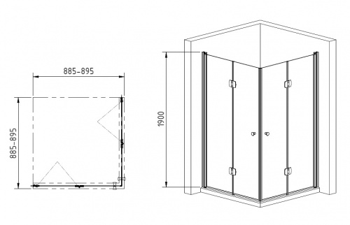 Душевой уголок Gemy Dutch Windmill S37193C-S37193C фото 4