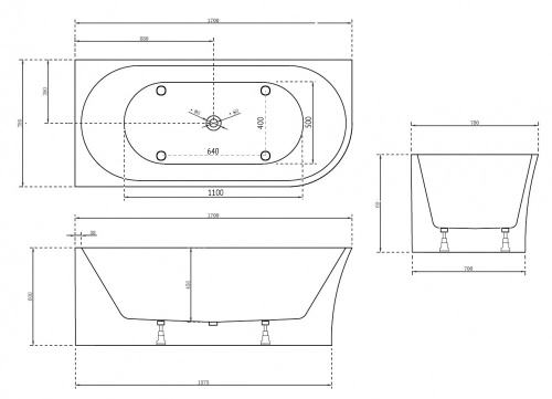Акриловая ванна ABBER AB9257-1.7 L фото 5