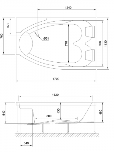 Акриловая ванна Royal Bath  SHAKESPEARE RB652100 с каркасом 170х110х67 R фото 2