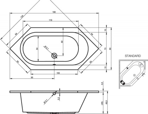 Ванна акриловая Kansas фото 2