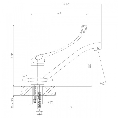 Смеситель для кухонной мойки Rossinka Y (Y35-25) фото 2