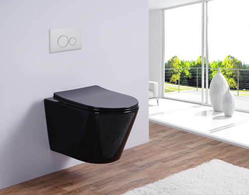 Унитаз подвесной Esbano CLAVEL (Black). Размер: 480x360x355.