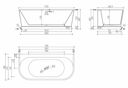 Акриловая ванна ABBER AB9276 фото 5