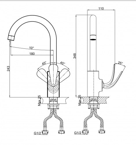 Смеситель для кухни D&K Venice Gondola (DA1022441) фото 2