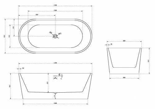 Акриловая ванна ABBER AB9209MB фото 7