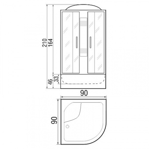 Душевая кабина River NARA LIGHT 90/44 МТ фото 3